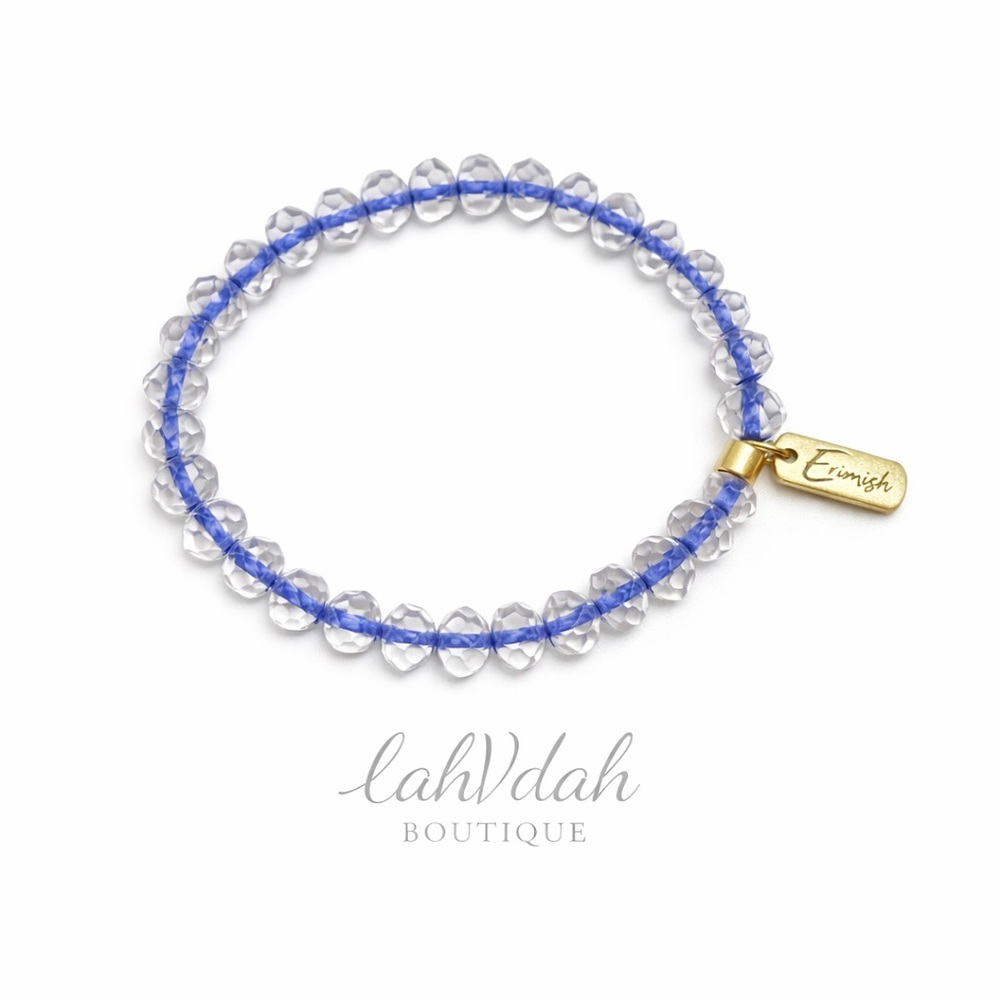 Erimish Blue and Clear Beaded Bracelet